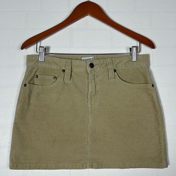 No Boundaries Y2K Tan Corduroy Mini Skirt Size 7 - Picture 1 of 11